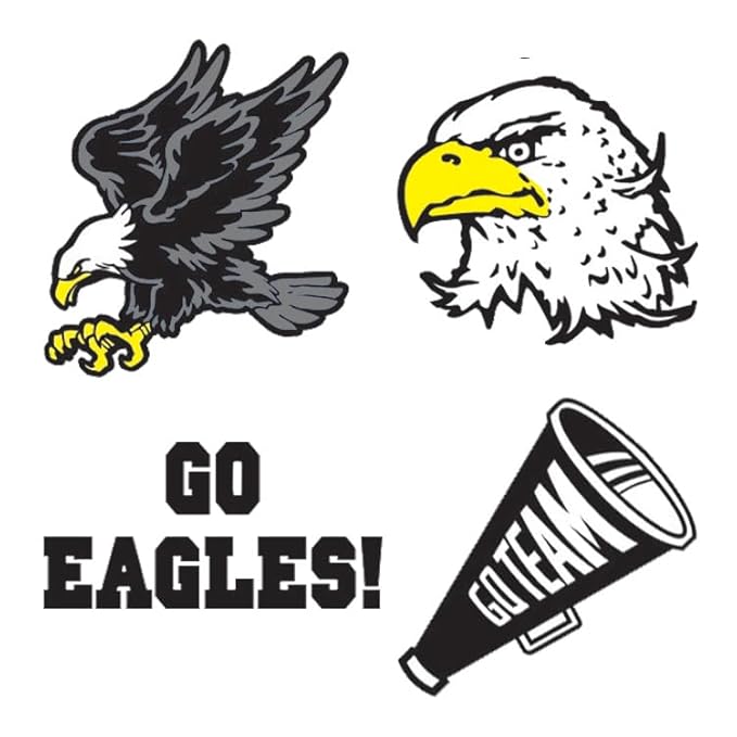 FashionTats Sport Spirit Temporary Tattoos | 100 Tattoos (Go Eagles)