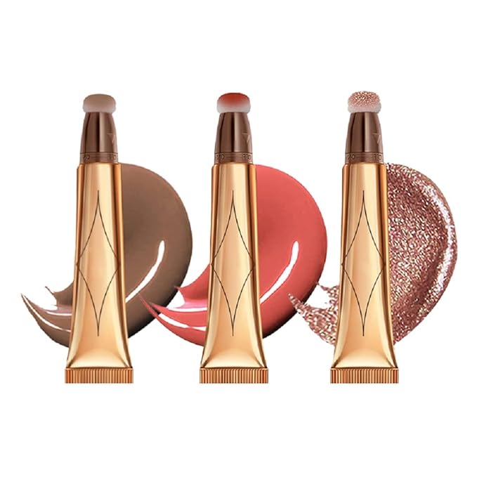 3 Color Contour Beauty Wand, Highlighter ,Face Concealer Bronze Gold)