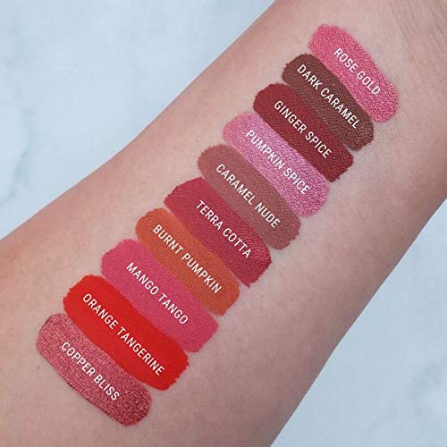 Aromi Matte Liquid Lipstick | Mango Coral Lip Color, Vegan, Cruelty-free, Long-Lasting, Kiss and Smear Proof, Handmade (Mango Tango)