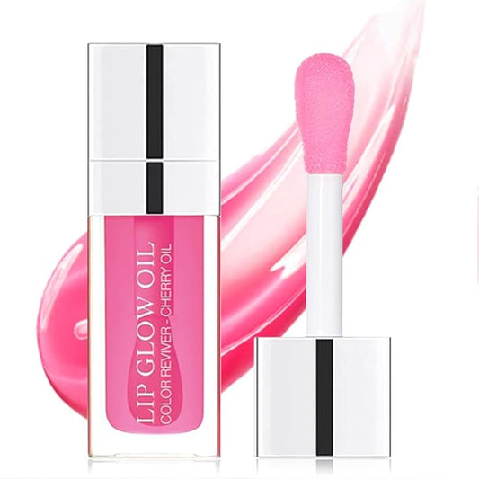 Charm Kiss Hydrating Lip Glow Oil Plumping Lip Gloss Glitter Plumping Lip oil Tinted Lip Balm Lip Care Transparent Toot Lip Oil Tinted, Glass Lip Glow Oil Fresh Texture, Long Lasting Nourishing