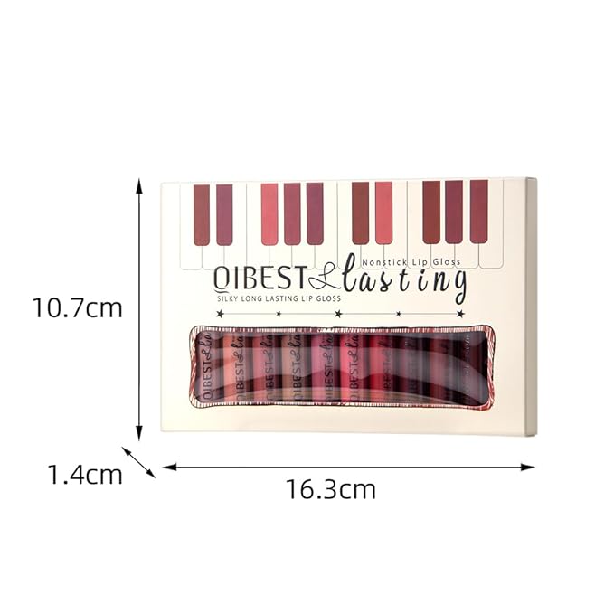 QiBest 12Pcs Matte Liquid Lipstick Set for Girls Lipstick