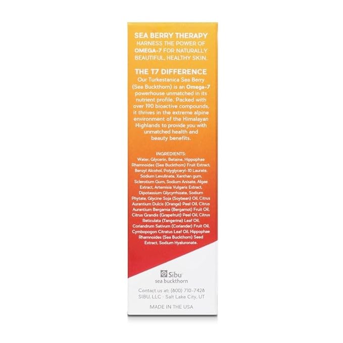 Sibu Hydrating Facial Serum, Made From Premium Sea Buckthorn Oil & Hyaluronic Acid (1oz) – Hydrates Dry Skin, Brightens Complexion & Reduces Blemishes