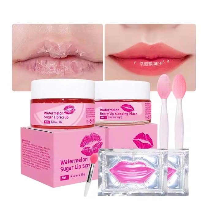 5-in-1 lip care kit, Lip scrub sleeping