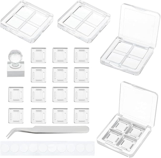 BENECREAT 4Pcs Empty DIY Eyeshadow Box Kit, Slim