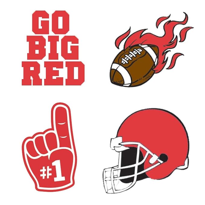 FashionTats Sport Spirit Temporary Tattoos | 100 Tattoos (Red Finger)