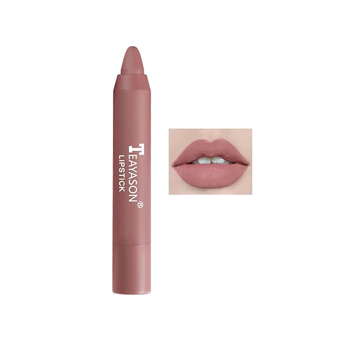Agrifilm Matte Velvet Lipstick Lip Crayon Nourishing Non-Stick Cup Lip Stain Lip Gloss,Long-lasting Waterproof Lip Stick Lip Makeup for Women (3)