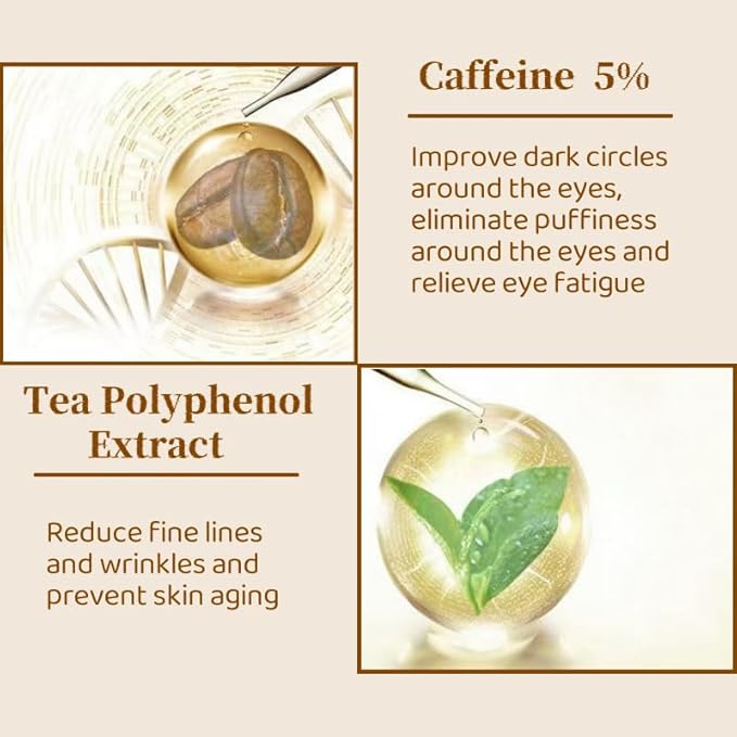 New Caffeine Solution 5%+ EGCG, Facial Caffeine Eye Serum, Moisturizing Eye Solution, Can Reduce Dark Circles And Puffiness.Caffeine Under Eye Serum,30(ML)