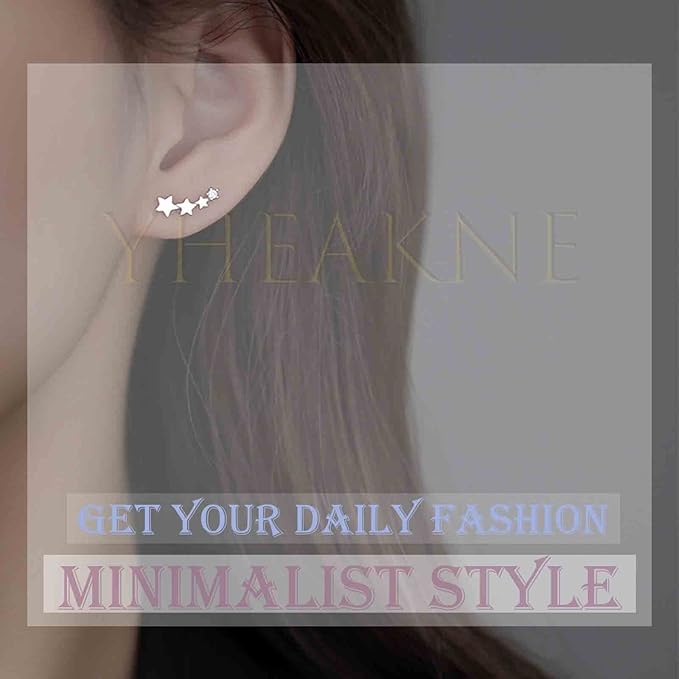 Boho Rhinestone Star Ear Climber Earrings