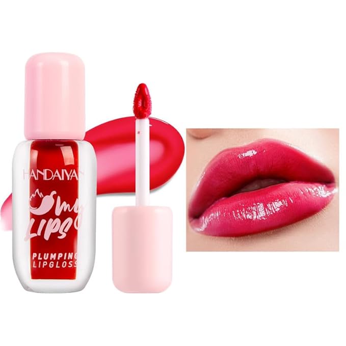 Moisturizing Glossy Lip Gloss, Spicy Long-Lasting Plumping Lip Moisturizing