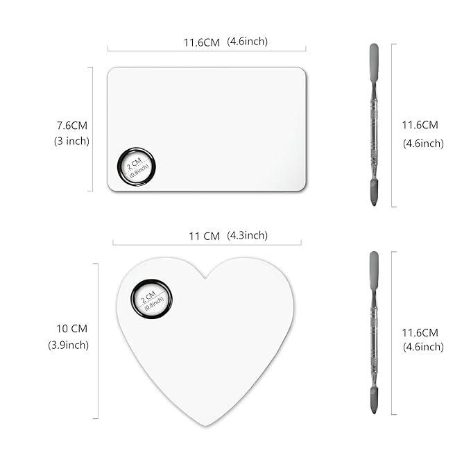 Upgrade Mixing Makeup Palette, Heart Stainless Steel Cosmetic