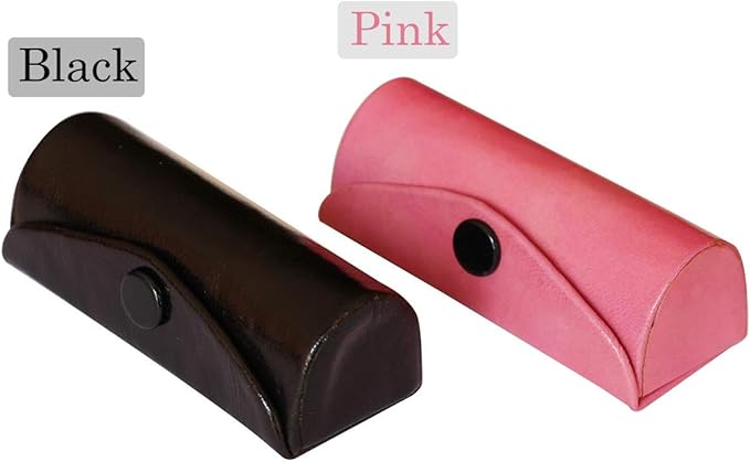 Set of 2 Leather Lipstick Case Holder Organizer Bag for Purse lipstick holder Durable Soft Leather | Cosmetic Storage Kit With Mirror (Pink & Black)