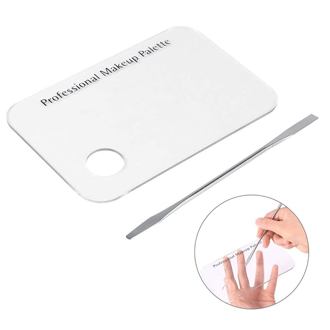 Makeup Palette with Spatula, Rotekt Clear Acrylic Makeup