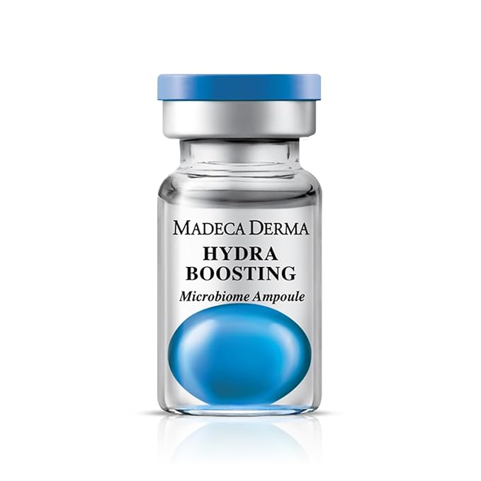 MADECA DERMA Hydra Boosting Microbiome Ampoule – Deep Hydration with Hyaluronic Acid & Panthenol, Korean Skincare for Intense Moisture, Skin Barrier Repair & Plumping (0.23 fl oz x 5 Bottles)