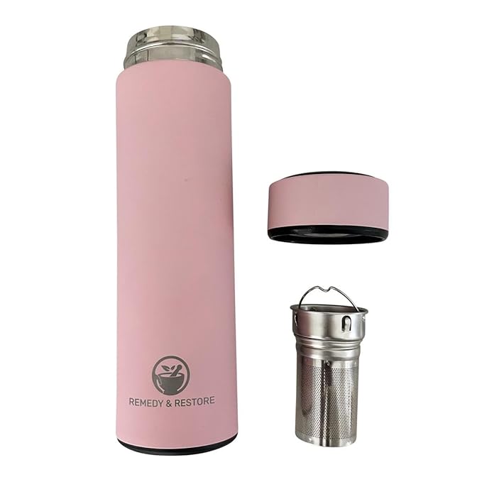 Remedy & Restore Hormone Balancer Starter Kit Loose Herbal Tea with tea thermos with infuser