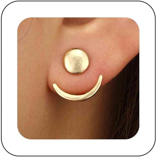 Boho Moon Ear Jackets Earrings Crescent