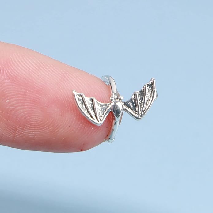 Gothic Bat Cuff Earrings Gold Bat