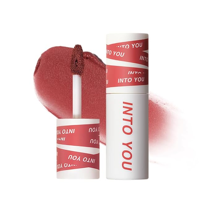 INTO YOU Matte Lipstick, Super Stay Lipstick for Women, Waterproof, Long Lasting Lipstick, High Impact Lipcolor with Lightweight Lip Mud Texture, Dual-use for Lips and Cheek, Pink Lipstick (EM12)