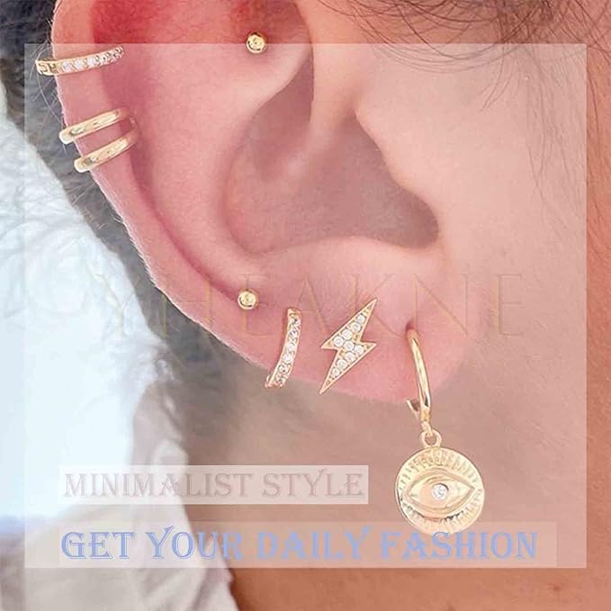 Punk Rhinestone Thunder Earrings Cz Lighting