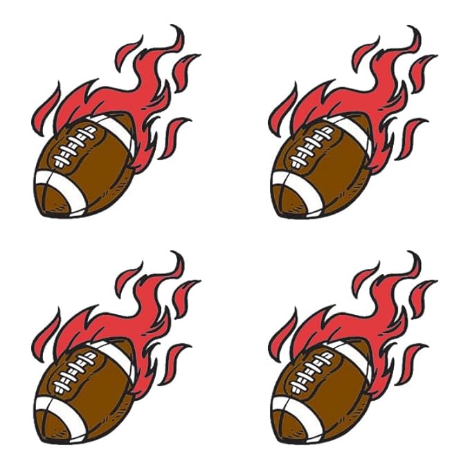 FashionTats Sport Spirit Temporary Tattoos | 100 Tattoos (Red Football)