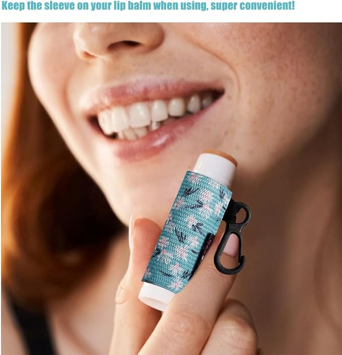 HEYSKAY Lip Balm Holder Keychain Compact Clip O