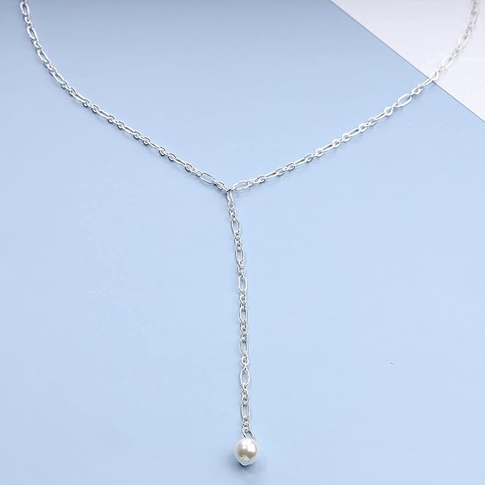 Long Pearl Necklace Pearl Lariat Y
