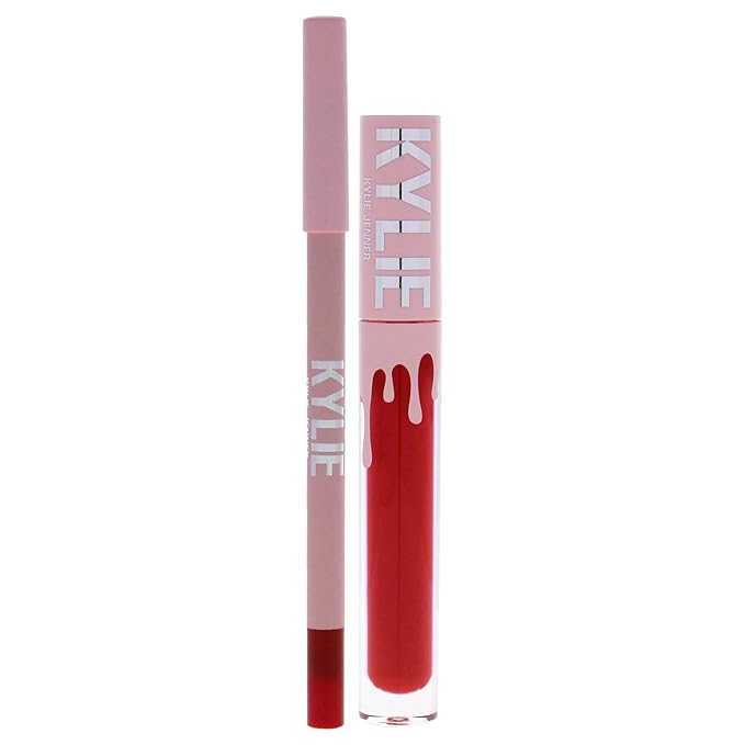 Velvet Lip Kit - 405 Red Velvet by Kylie Cosmetics for Women - 2 Pc 0.10oz Velvet Liquid Lipstick, 0.03oz Lip Liner