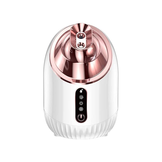 Facial Steamer - Nano Ionic Facial Steamer with Cold&Warm&Hot Mist,240ml Large Water Tank,Small Face Humidifier,White