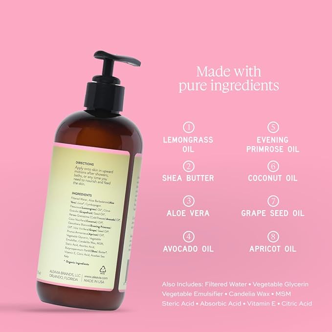 Aleavia Grapefruit Lemongrass Prebiotic Body Lotion