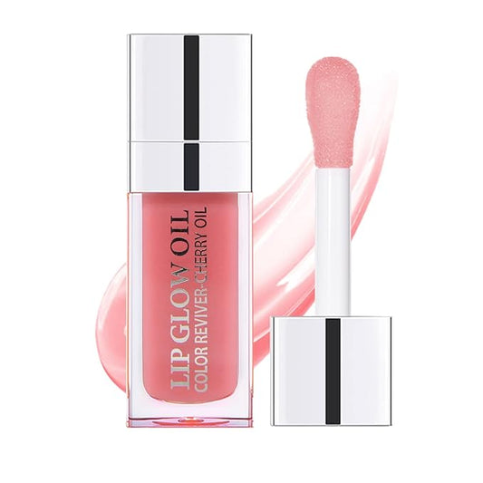 Plumping Lip Oil, Hydrating Lip Gloss Tinted Lip Balm Transparent Lip Care, Big Brush Head Glitter Shine, Long Lasting Nourishing Non-sticky Fresh Texture