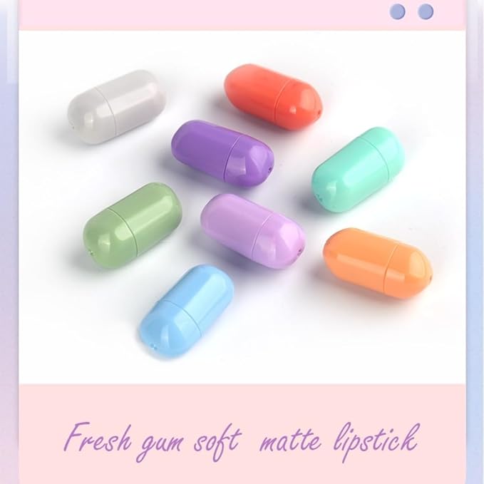 8 Colors Mini Matte Lipstick Set, Lipstick Capsules, Mini Capsule Tubes,Waterproof, Long Lasting, 24 Hour Wear, Cute Mini Lipstick for Girls and Women