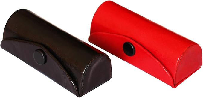 Mother's Day Gifts Set of 2 Leather Lipstick Case Holder Organizer Bag for Purse lipstick holder Durable Soft Leather | Cosmetic Storage Kit With Mirror (Red & Black)