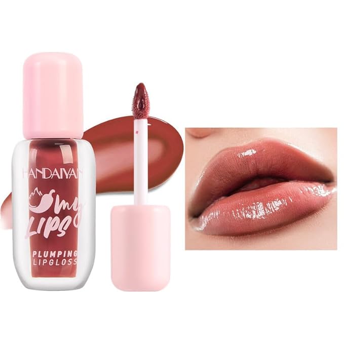 Moisturizing Glossy Lip Gloss, Spicy Long-Lasting Plumping Lip Moisturizing