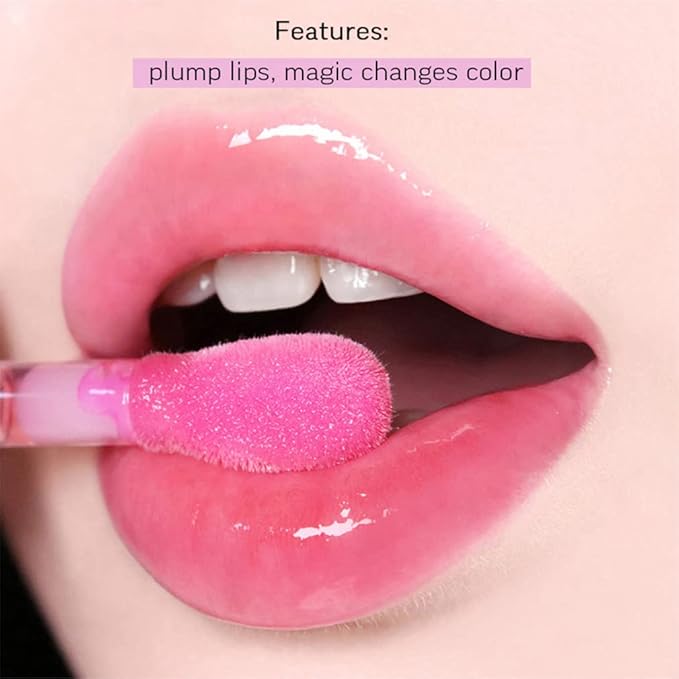 Charm Kiss Hydrating Lip Glow Oil Plumping Lip Gloss Glitter Plumping Lip oil Tinted Lip Balm Lip Care Transparent Toot Lip Oil Tinted, Glass Lip Glow Oil Fresh Texture, Long Lasting Nourishing