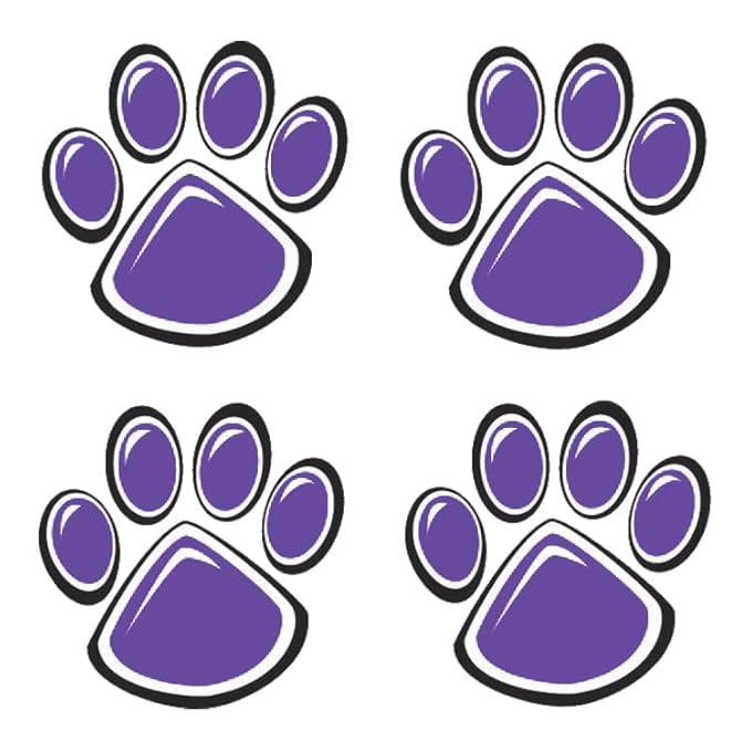 FashionTats Sport Spirit Temporary Tattoos | 100 Tattoos (Purple Paw)