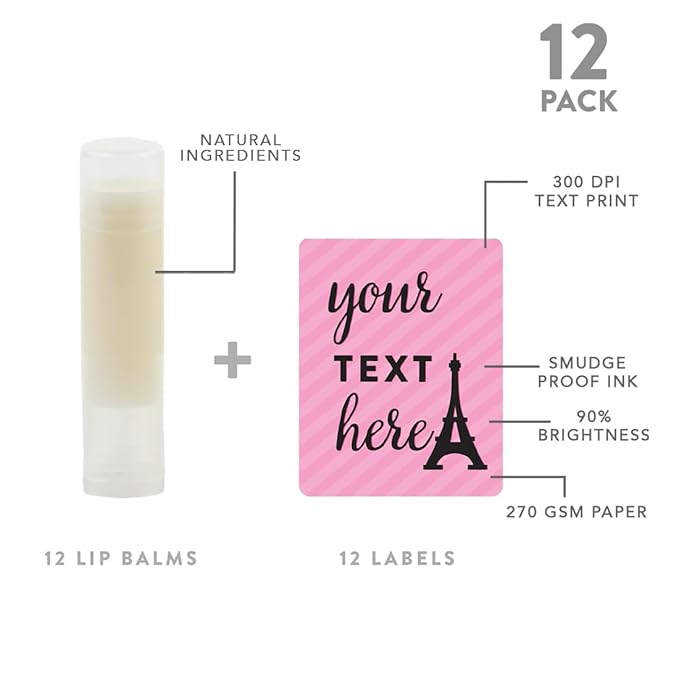 Andaz Press Personalized Lip Balm Party Eiffel