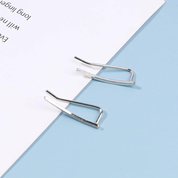 Boho Bar Ear Climber Earrings Gold Stick Studs