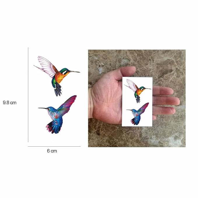 WEETUU 24 Sheets Hummingbird Temporary Tattoo for Women Stickers (T09)