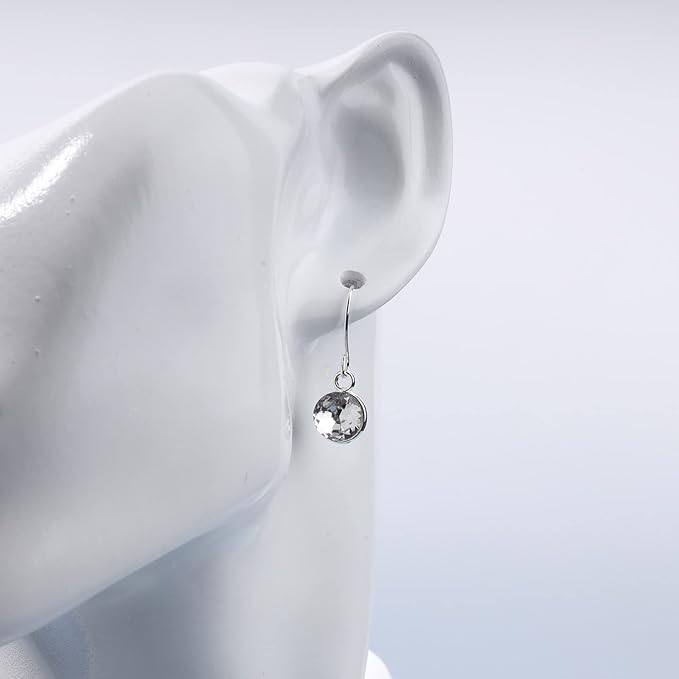 Crystal Dangle Drop Earrings Silver Dangle
