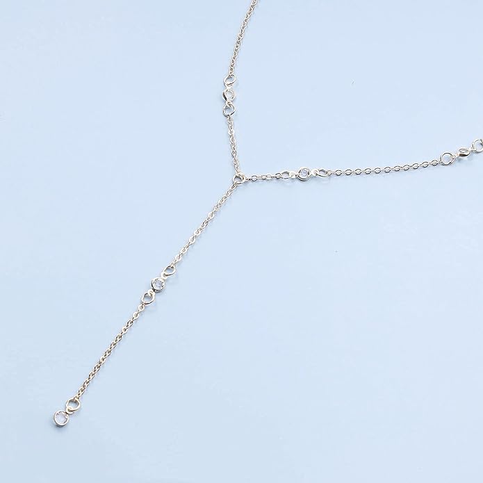 Boho Crystal Y Necklace Gold Moonstone