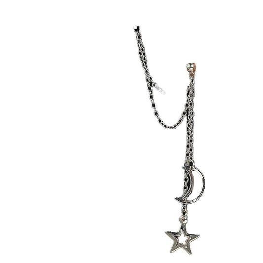 Boho Star Moon Chain Cuff Earrings