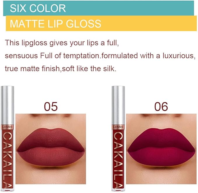 KARNAR 6 Pcs Lipstick Matte Liquid Lipstick Lipgloss
