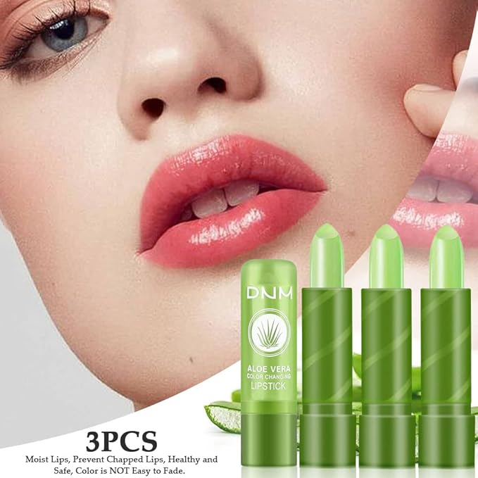 evpct 3Pcs Aloe Vera Tinted Lip Balms PH Changing