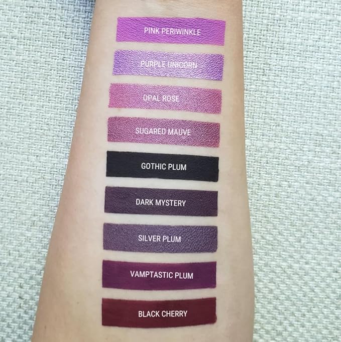 Aromi Sugared Mauve Metallic Liquid Lipstick, Purple Pink Lip Color with Shimmery Finish, Raspberry Mulberry Lipstick, Long-Lasting, Smudge Proof (Sugared Mauve)