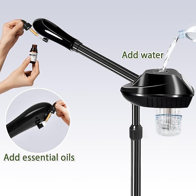 Professional Face Steamer on Wheels,Ozone Face Steamer for Deep Facial Cleansing