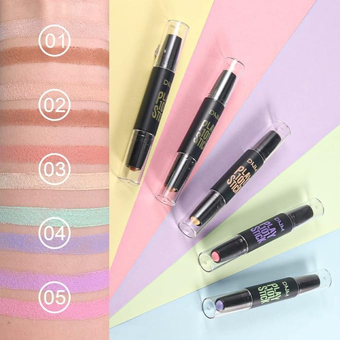 5Pcs Cream Contour Sticks Makeup Kit,Primer Face Makeup Blur Stick