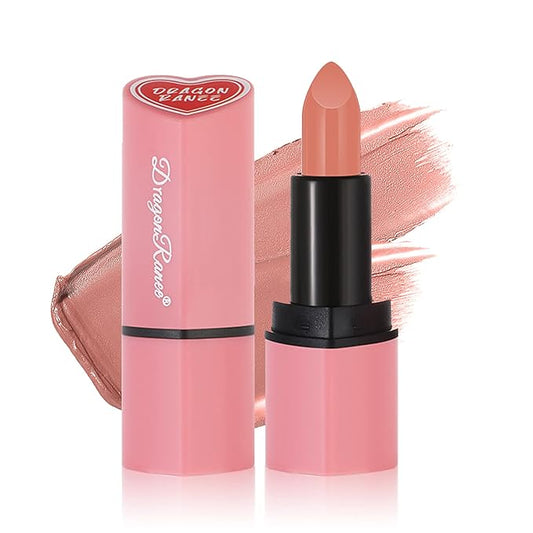 Nude Matte Lipstick, Nude Lip Stain Velvet Lip Stick Bold and Intense Nude Pink Lipstick Smooth Matte Lip Gloss for Women Girls Daily Natural Nude Lip Makeup - #03
