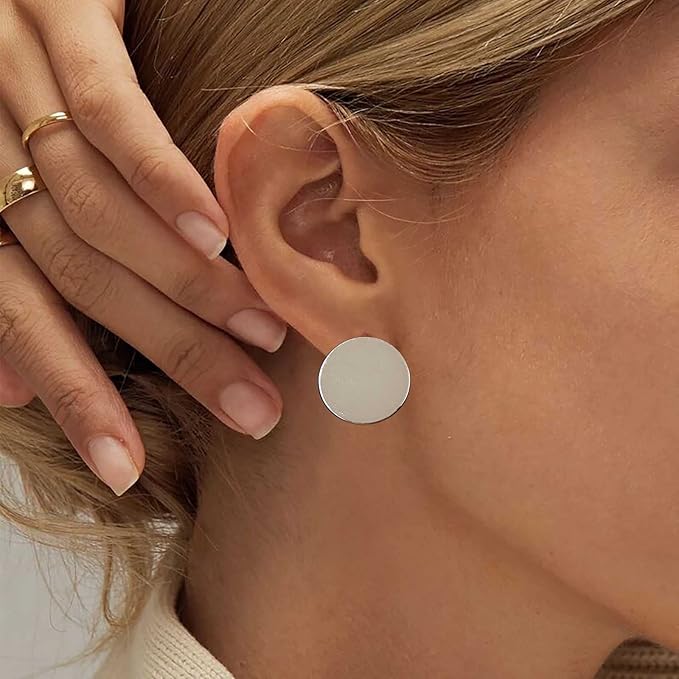 Boho Large Disc Coin Earrings Gold