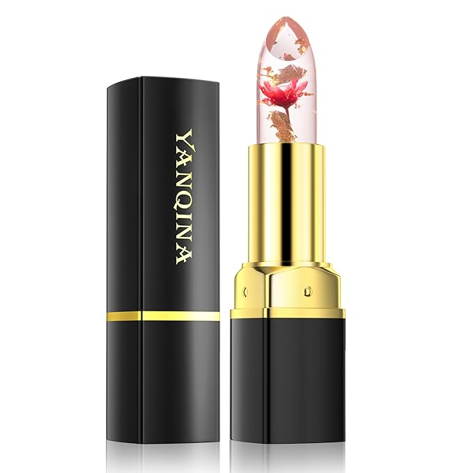 Lipstick for Women,Flower Jelly Lipstick Set,Temperature Change Moisturizer Change