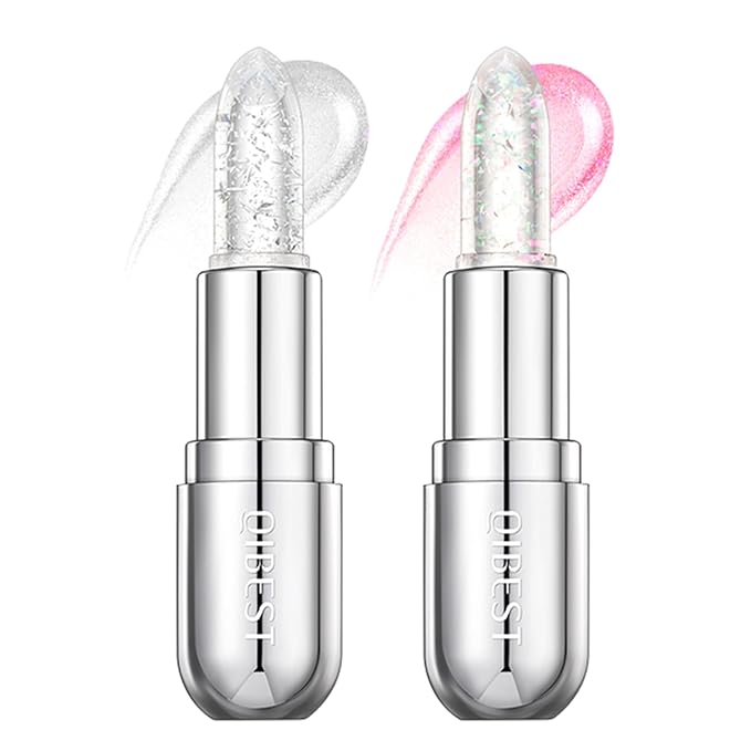 Glitter Jelly Lipstick, Glimmer Balm Color Changing Lipstick, Glitter