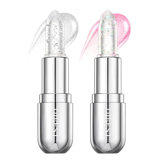 Glitter Jelly Lipstick, Glimmer Balm Color Changing Lipstick, Glitter